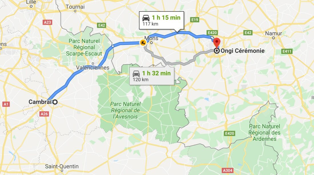 itinéraire Cambrai