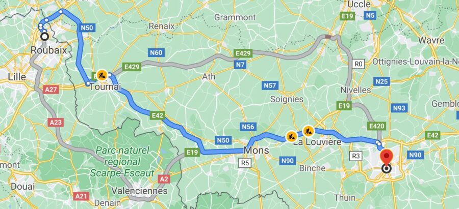 itinéraire de Tourcoing à Ongi-ceremonie