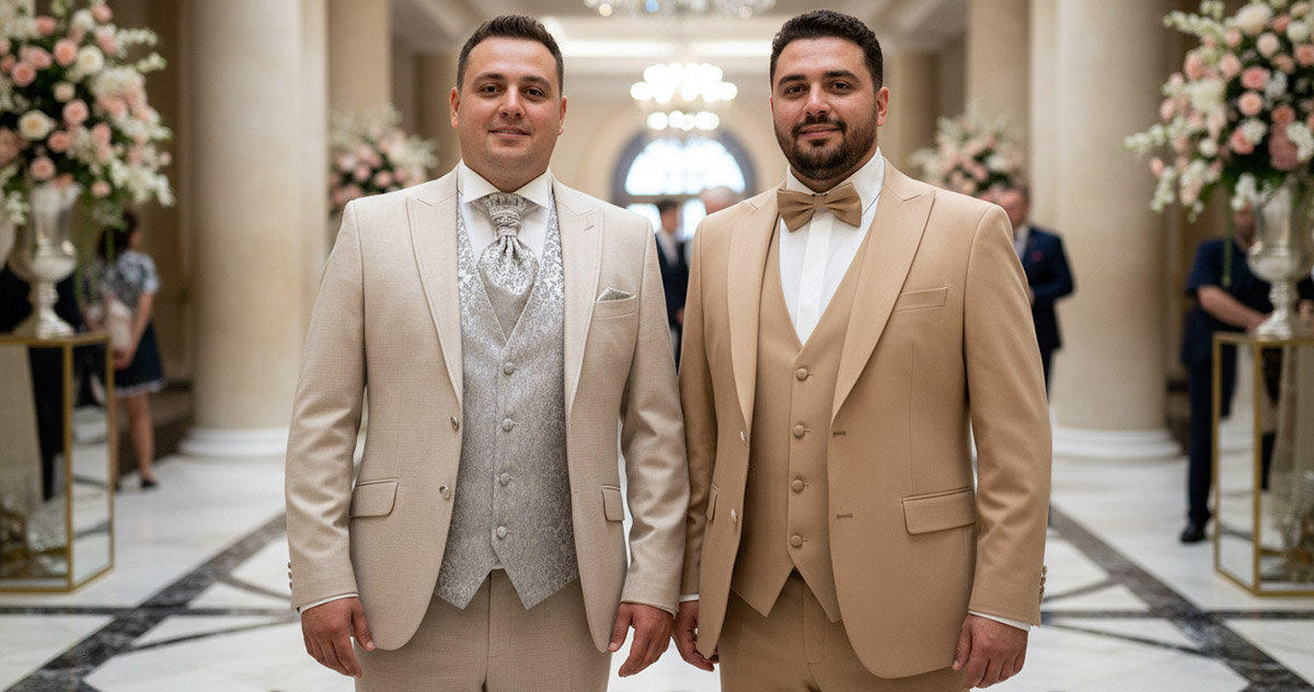 Cologne & Cancun costume de mariage bleu ciel