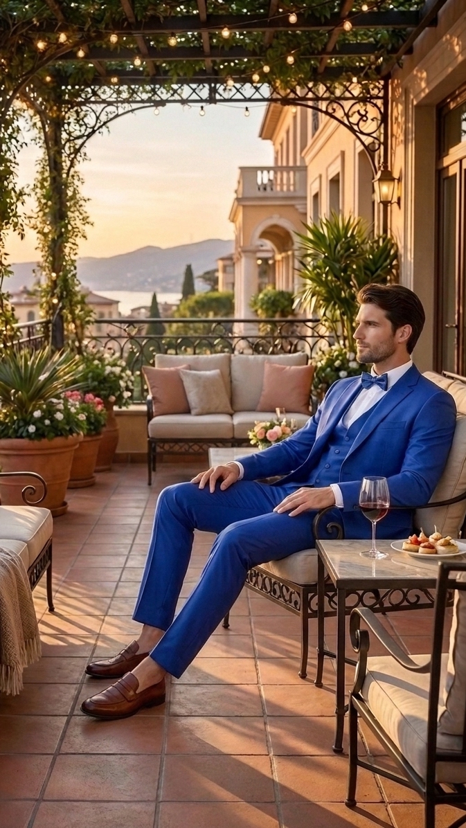 Costume de marié bleu indigo - Ongi Cérémonie