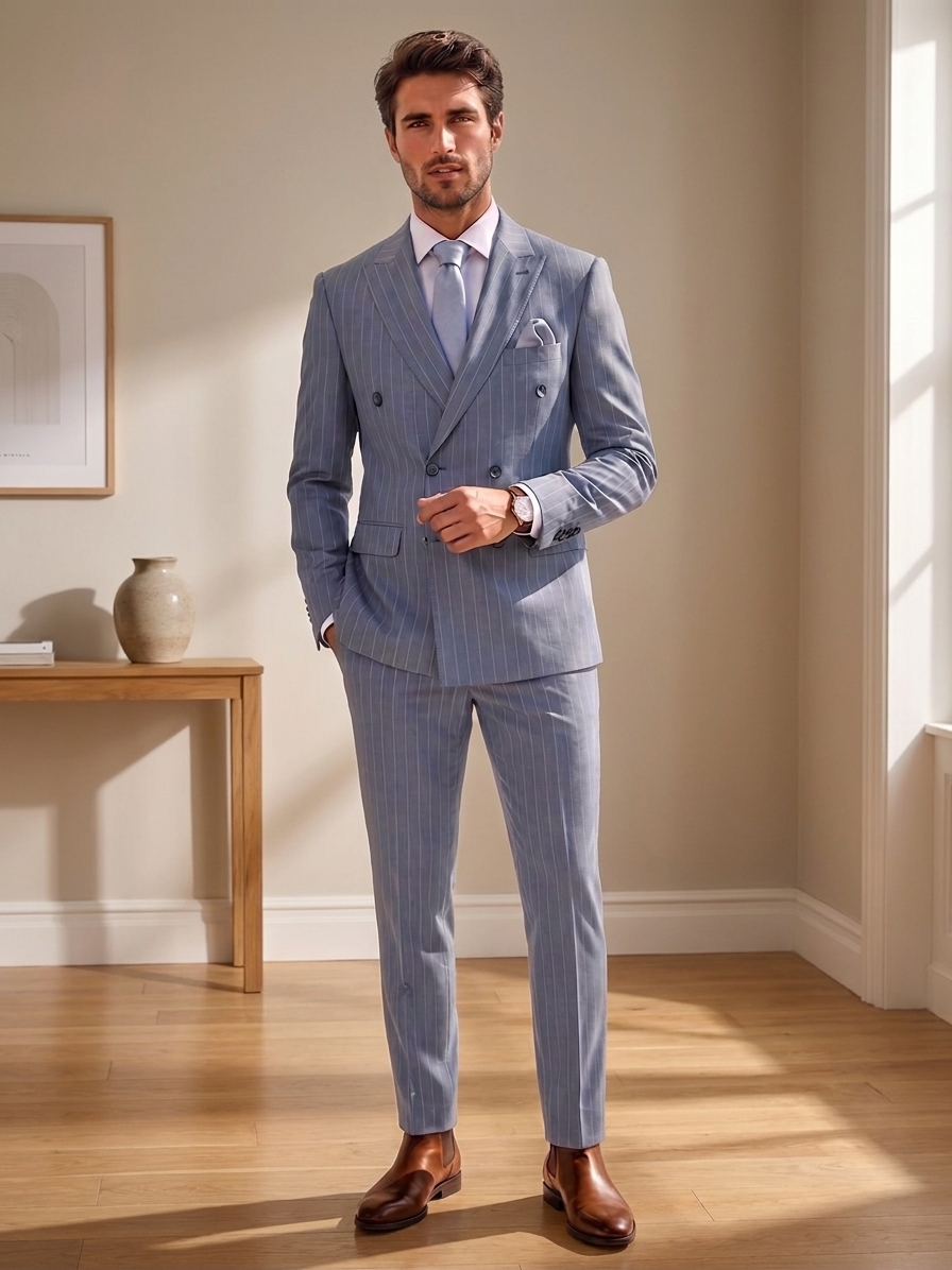 Costume de marié bleu Macau - Ongi Cérémonie