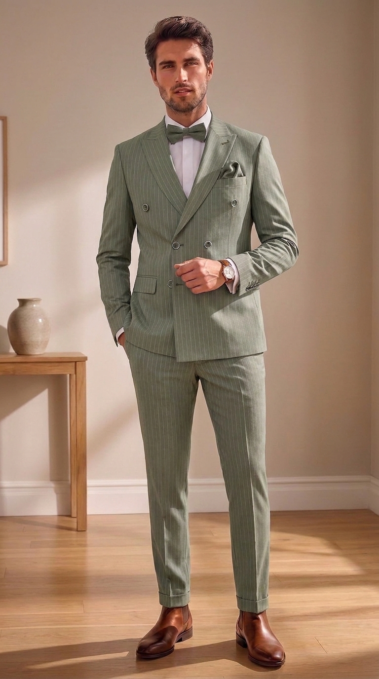 Costume de marié vert eucalyptus - Ongi Cérémonie